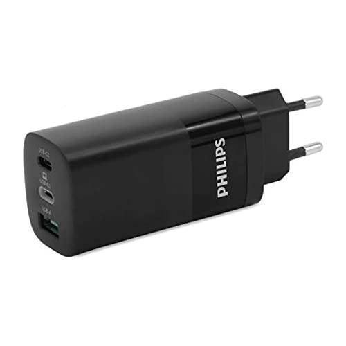 Philips DLP2681/12 - Netzladegerät mit 65W Ausgangsleistung - USB-A- und USB-C-Zweifachausgang - Schwarz von Philips