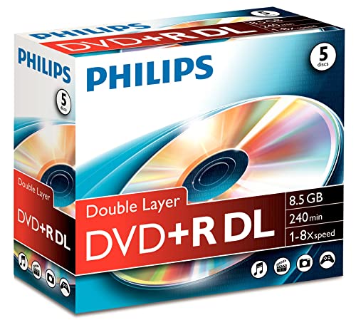 Philips DVD+R DoubleLayer 8.5GB 8x Rohlinge 5er Pack Jewelcase von Philips