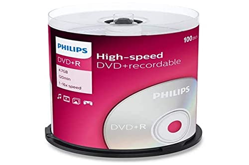 Philips DVD+R Rohlinge (4.7 GB Data/ 120 Minuten Video, 16x High Speed Aufnahme, 100er Spindel) von Philips