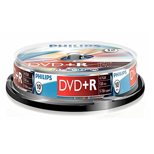 Philips DVD+R Rohlinge (4.7 GB Data/ 120 Minuten Video, 16x High Speed Aufnahme, 10er Spindel) von Philips