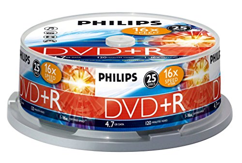 Philips DVD+R Rohlinge (4.7 GB Data/ 120 Minuten Video, 16x High Speed Aufnahme, 25er Spindel) von Philips
