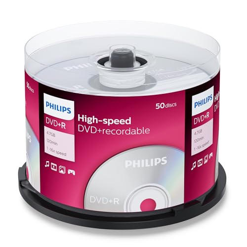 Philips DVD+R Rohlinge High-Speed (4.7 GB /120 Minuten Video, 1-16x Speed, 50er Spindel) von Philips