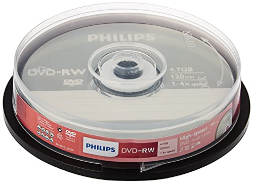 Philips DVD-RW Rohlinge (4.7 GB Data/ 120 Minuten Video, 1-4x Speed Aufnahme, 10er Spindel) von Philips