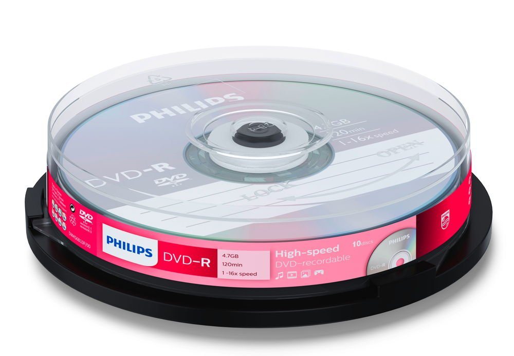 Philips DVD-Rohling 10 Philips Rohlinge DVD-R 4,7GB 16x Spindel von Philips
