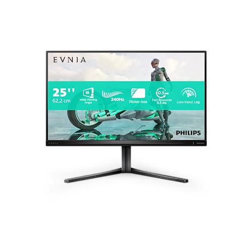 Philips Evnia 25M2N3200W - 25 Zoll FHD Gaming Monitor, 240 Hz, 1 ms GtG, FreeSync Premium (1920x1080, HDMI, DisplayPort) dunkelgrau von Philips monitors