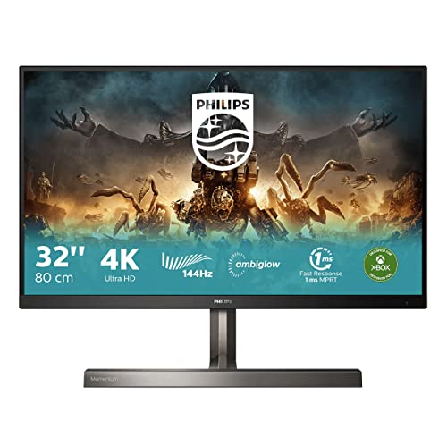 Philips Evnia 329M1RV - 32 Zoll UHD Gaming Monitor, HDR400, Ambiglow, FreeSync Premium Pro (3840x2160, 144 Hz, HDMI 2.1, Displayport 1.4, USB-C 3.2, USB Hub) schwarz von Philips