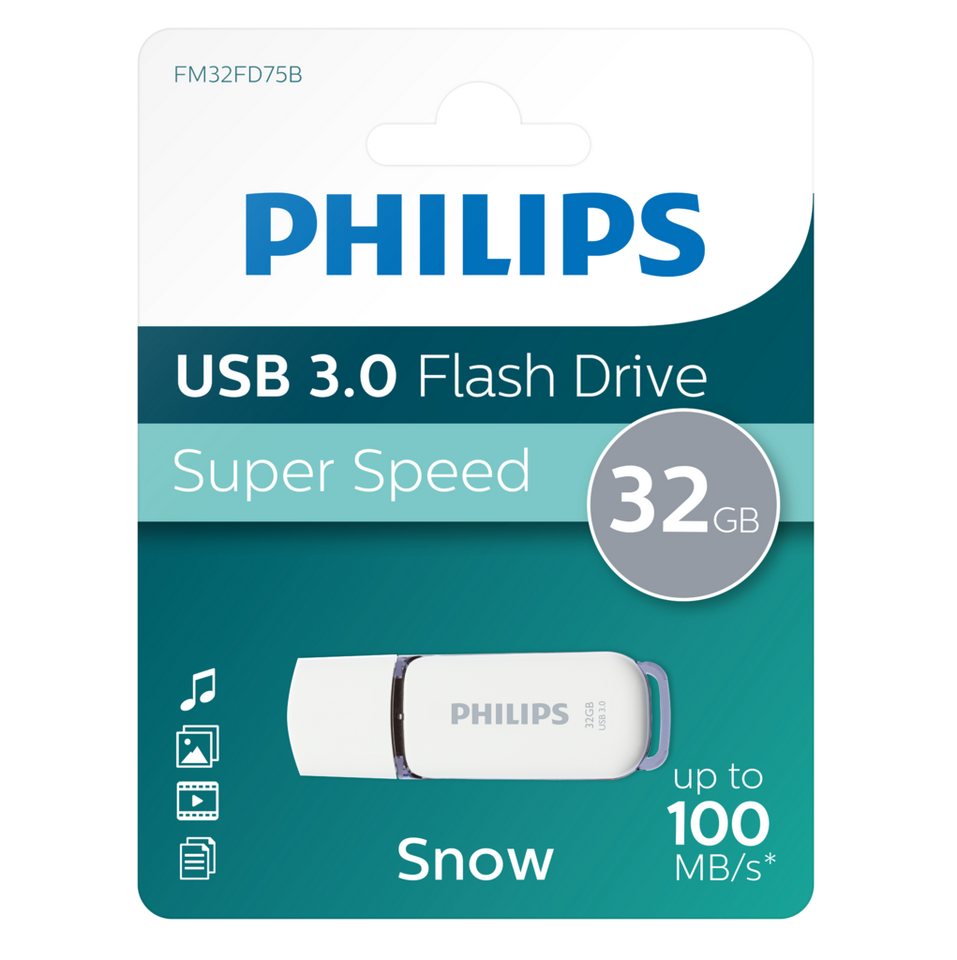 Philips FM32FD75B/00 USB-Stick (USB 3.0, Lesegeschwindigkeit 100,00 MB/s, Shadow Grey®, 32 GB, USB 3.0, 1er Pack) von Philips