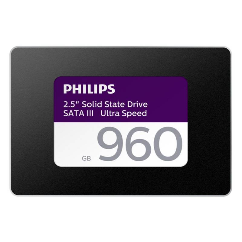 Philips FM96SS130B/00 interne SSD (960 GB) 550 MB/S Lesegeschwindigkeit, 480 MB/S Schreibgeschwindigkeit, 2.5” SATA III, Ultra performance von Philips