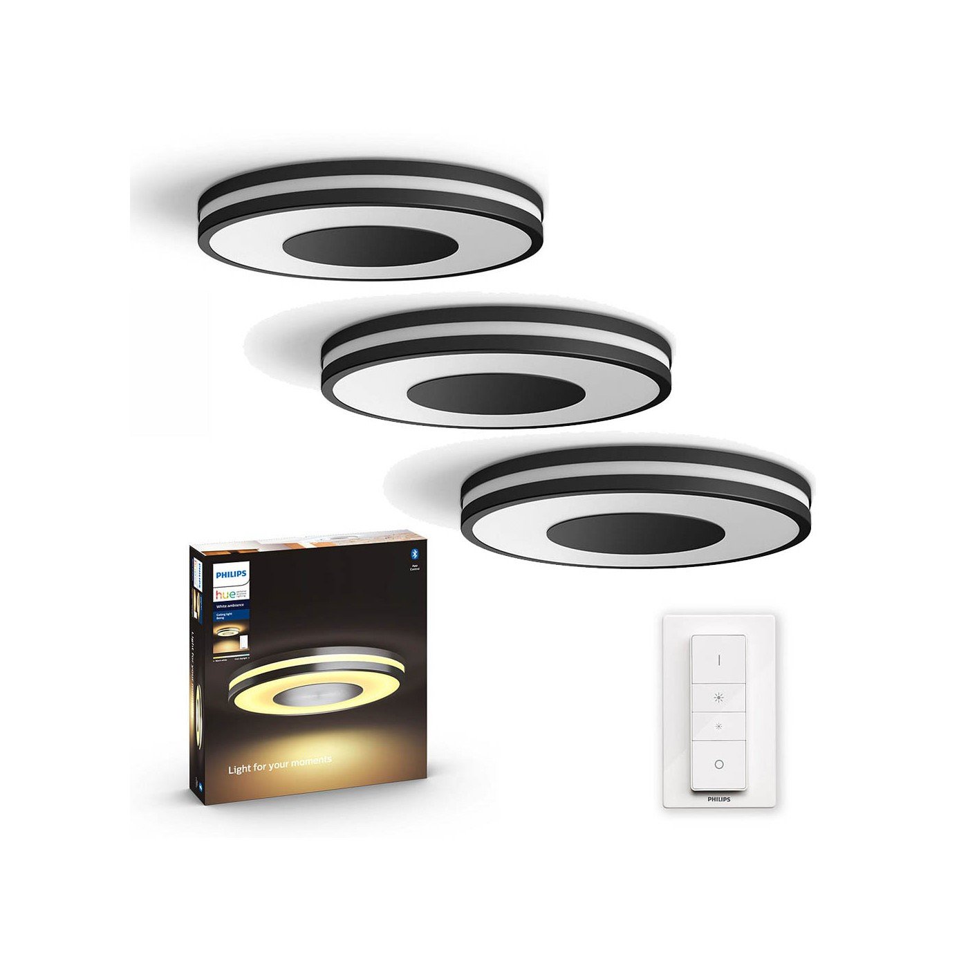 Philips Hue - 3x Being Deckenleuchte - White Ambiance - Bluetooth - Bundle von Philips