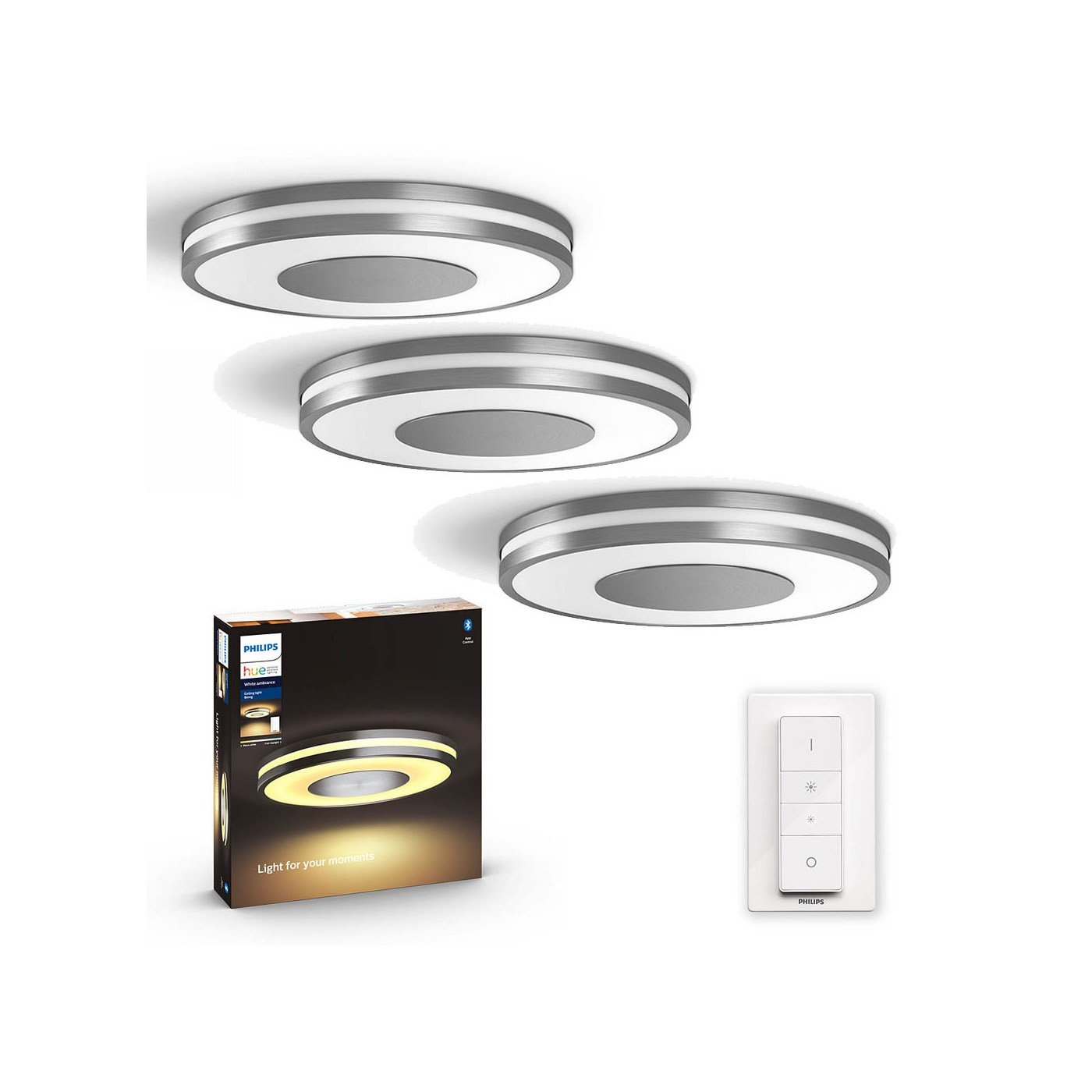 Philips Hue - 3x Being Deckenleuchte - White Ambiance - Bluetooth - Bundle von Philips