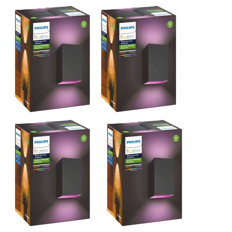 Philips Hue - 4x Resonate Außenwandleuchte - White&Color Ambiance - Bundle von Philips Hue