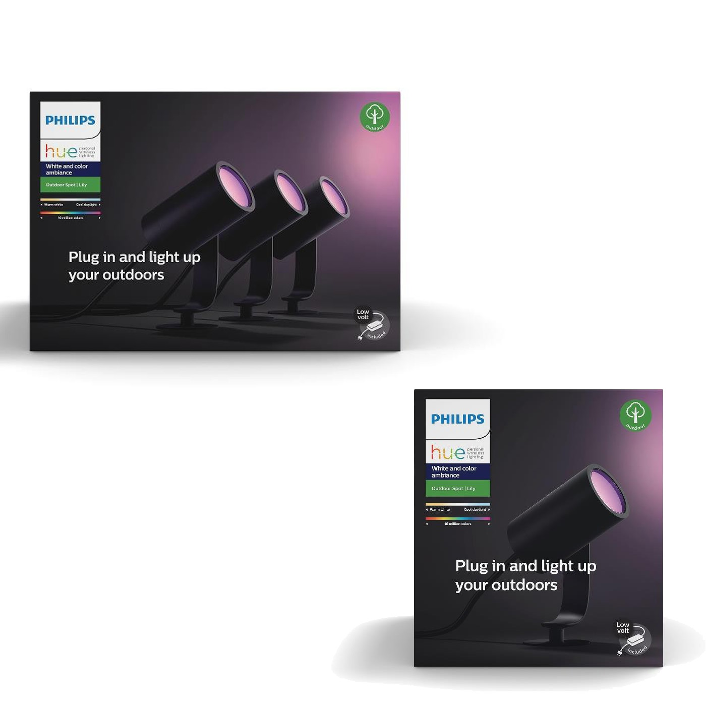 Philips Hue - Lily Außenbeleuchtung Basiseinheit&Lily Spike Anthrazit Erweiterung– Bundle Philips Hue - Lily Außenbeleuchtung Basiseinheit&Lily Spike Anthrazit Erweiterung– Bundle von Philips Hue