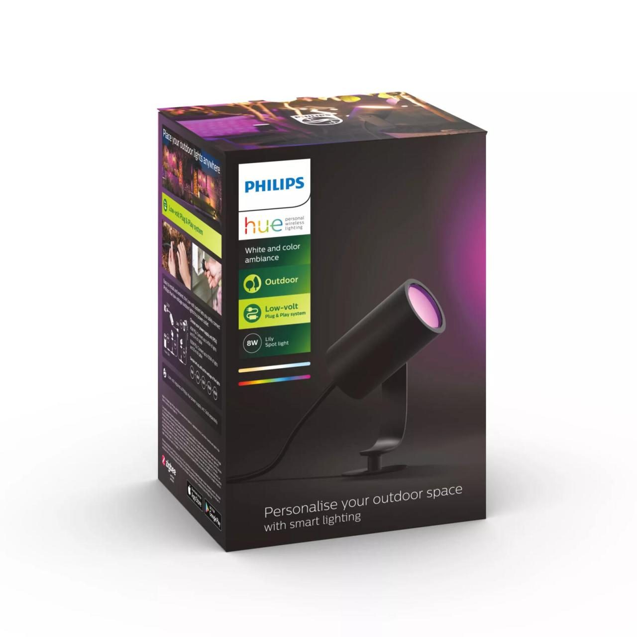 Philips Hue Lily Outdoor Spot Erweiterung schwarz Philips Hue Lily Outdoor Spot Erweiterung schwarz von Philips
