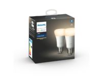 Philips Hue White E27 - Smarte Lampe A60 Doppelpack - 800, Intelligentes Leuchtmittel, Bluetooth/Zigbee, Weiß, Integrierte LED, E27, Weiches Weiß von Philips