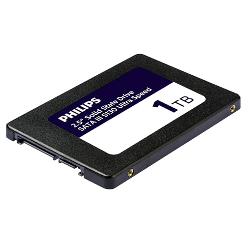 Philips Interne SSD 2.5" SATA III 1 TB S130 Ultra Speed, Lesegeschwindigkeit bis zu 550 MB/s von Philips