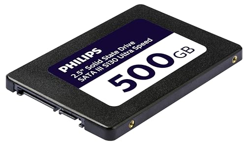 Philips Interne SSD 2.5" SATA III 500 GB S130 Ultra Speed, Lesegeschwindigkeit bis zu 550 MB/s von Philips