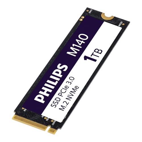 Philips Interne Solid State Drive M.2 M140 - NVMe PCIe Gen3 1 TB (2280), für Desktop-PCs und Notebooks, für Grafik- und Videobearbeitung, Gaming, Lesen 3500 MB/s, Schreiben 3000 MB/s von Philips