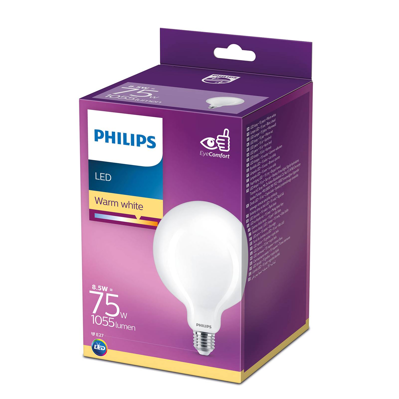 Philips LED Classic Globelampe E27 G120 8,5W matt von Philips