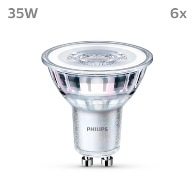 Philips LED Classic Lampe mit 35W, GU10 Sockel, Warmwhite (2700K) 6er Pack von Philips