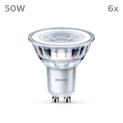 Philips LED Classic Lampe mit 50W, GU10 Sockel, Neutralweiß (4000K) 6er Pack von Philips