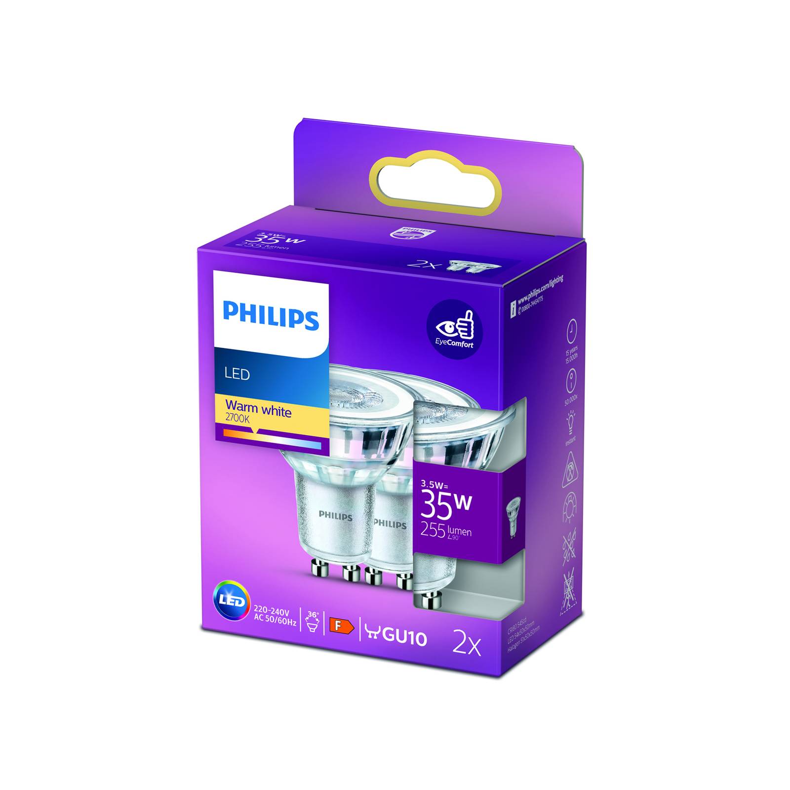 Philips LED-Reflektor GU10 3,5W 2.700K 36° 2er Philips LED-Reflektor GU10 3,5W 2.700K 36° 2er von Philips