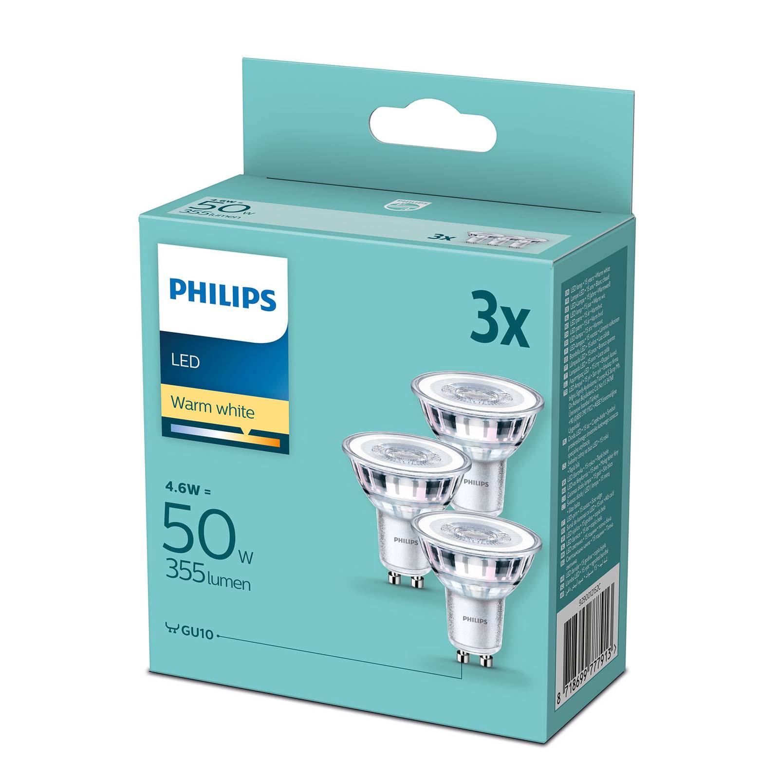 Philips LED-Reflektor GU10 4,6W 2.700 K, 3er-Pack von Philips