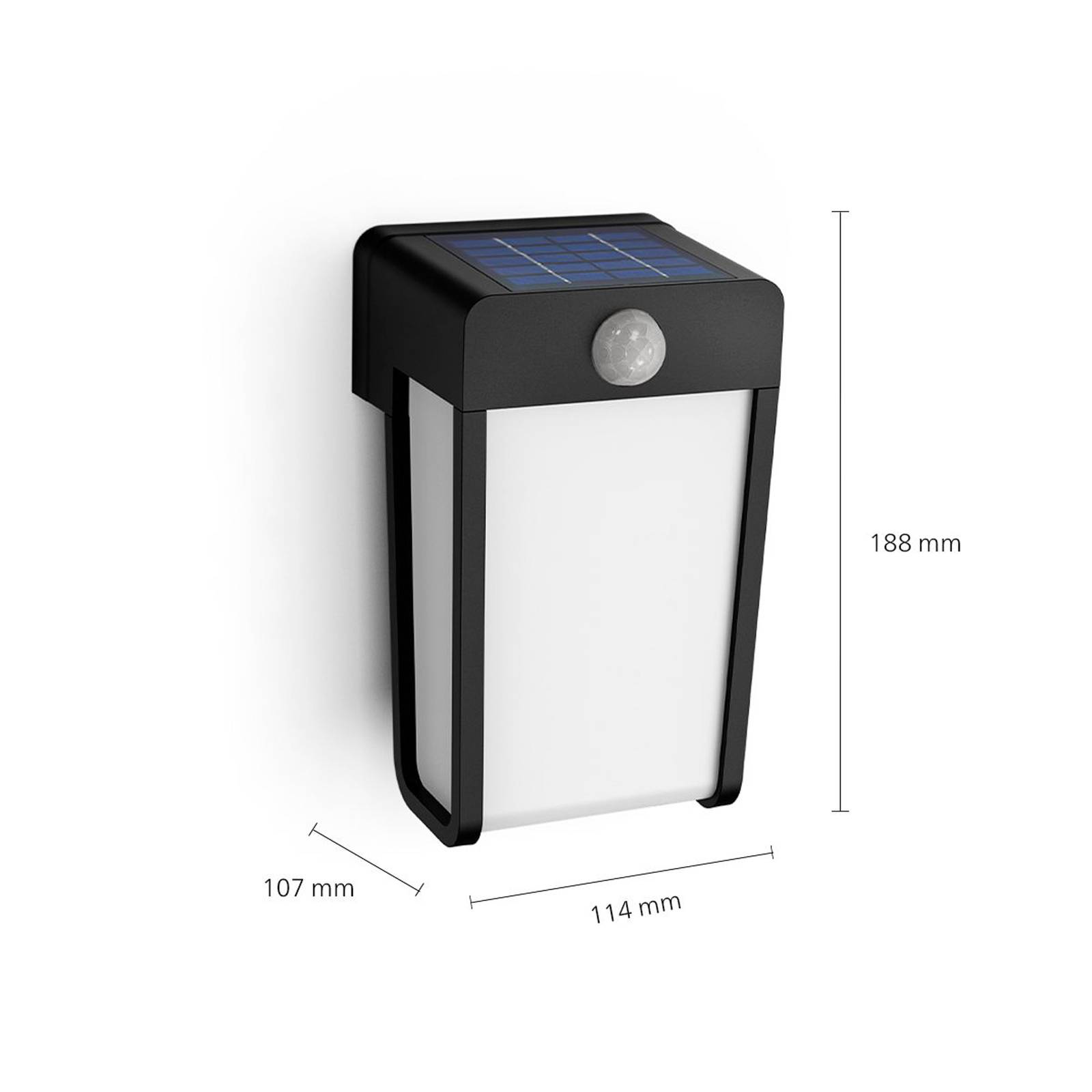 Philips LED-Solar-Wandleuchte Shroud, schwarz/opal, Sensor von Philips