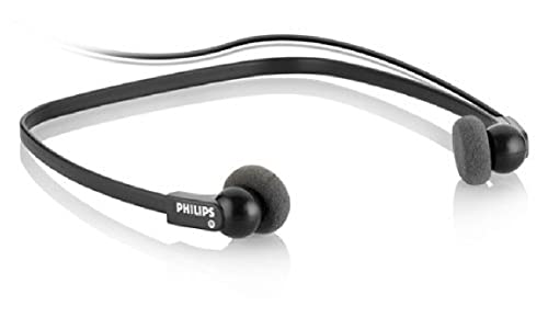 Philips LFH0234/10 Wiedergabe-Kopfhörer, Stereo-Unterkinn-Kopfhörer für Philips Diktier- und Wiedergabesysteme mit 3.5 mm Klinkenstecker, anthrazit von Philips
