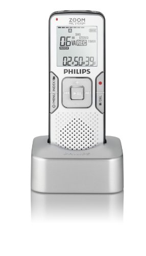Philips LFH0868/00 Voice Tracer Digitaler Recorder Diktiergerät USB-Dockingstation mit Zoom Mic System von Philips