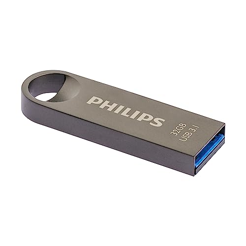 Philips Moon Edition Ultra Speed 3.1 USB-Flash-Laufwerk 32 GB für PC, Laptop, Computer Data Storage, Lesegeschwindigkeit bis zu 180 MB/s, Aluminium, Schlüsselanhänger von Philips