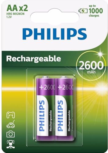 Philips Multi Life NiMH Akku AA Mignon 2600 mAh 2er Pack von Philips