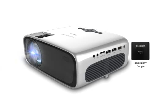 Philips NeoPix Ultra One+ – True Full HD-Projektor mit Android TV-Dongle, Chromecast Built-in und Zwei HDMI-Anschlüssen, Grey Philips NeoPix Ultra One+ – True Full HD-Projektor mit Android TV-Dongle, Chromecast Built-in und Zwei HDMI-Anschlüssen, Grey von Philips