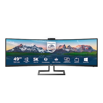 Philips P-Line 499P9H 124cm (49") DQHD Monitor Curved 32:9 HDMI/DP/USB PD65W Cam von Philips