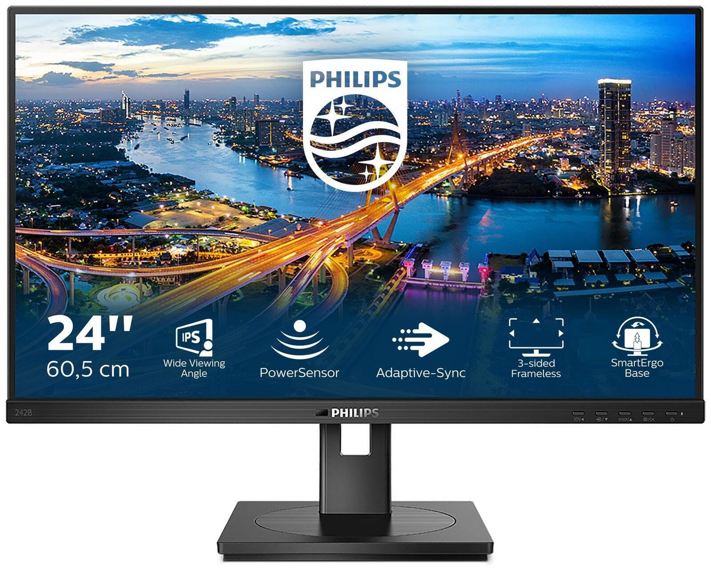 Philips Philips 242B1 LCD-Monitor (1.920 x 1.080 Full HD, 4 ms Reaktionszeit, 75 Hz, IPS Panel) von Philips