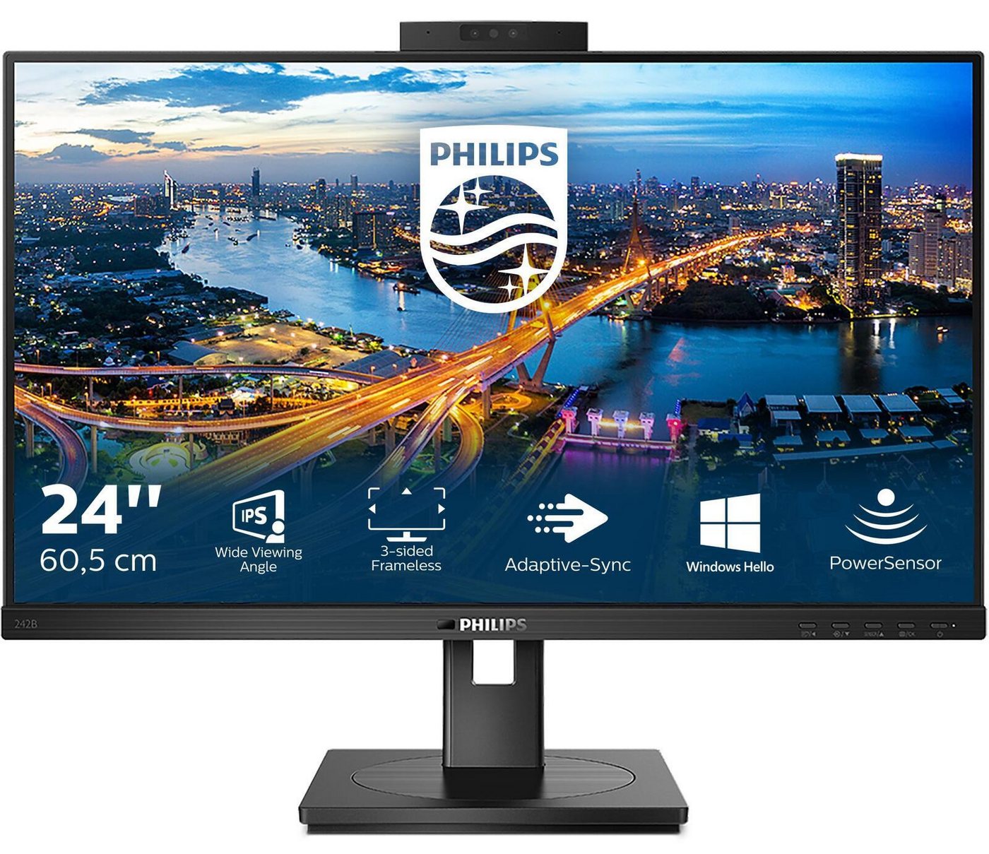 Philips Philips 242B1H LCD-Monitor (1.920 x 1.080 Full HD, 4 ms Reaktionszeit, 75 Hz, IPS Panel) von Philips