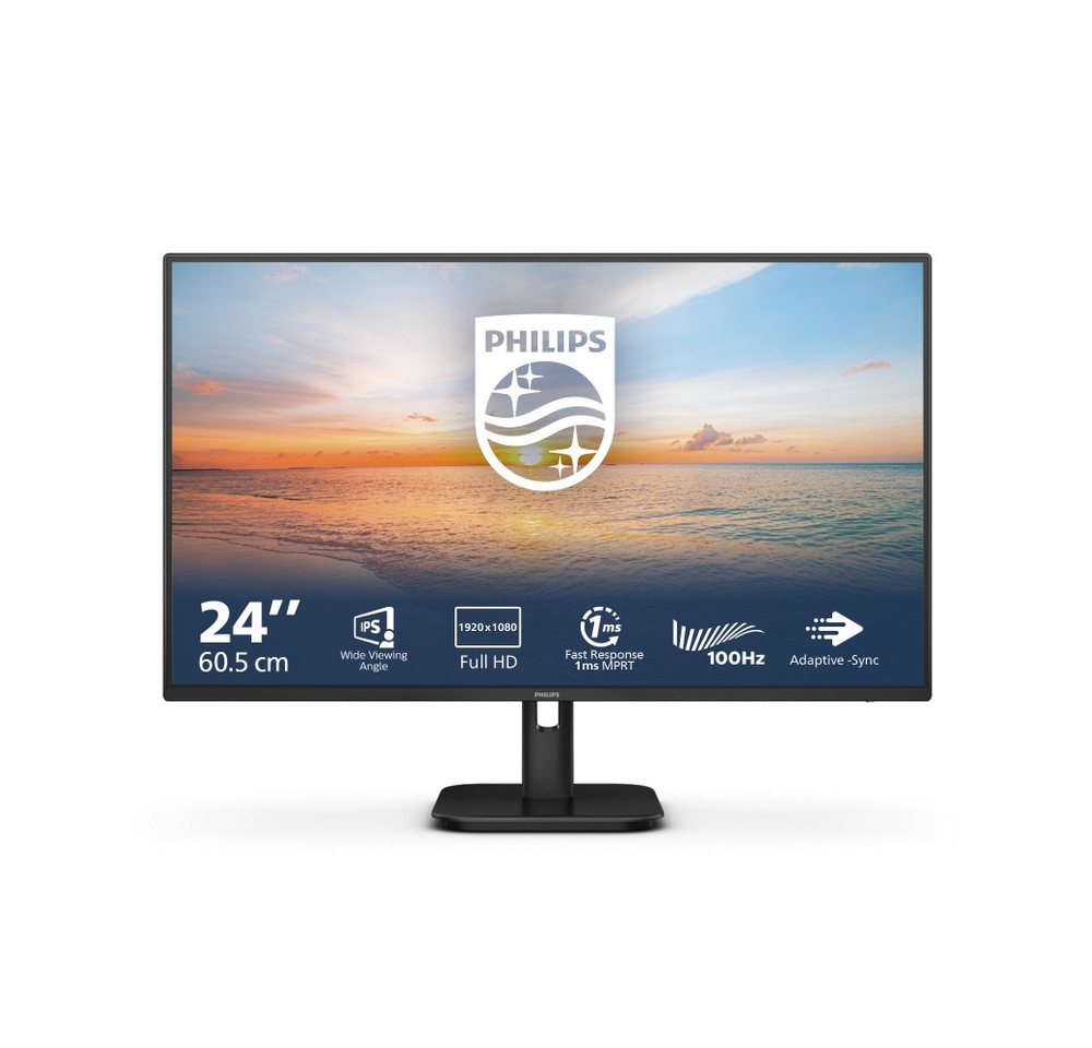 Philips Philips 24E1N1100A/00 24" TFT-Monitor mit LED-Technik. TFT-Monitor (1920 x 1080 Pixel px, Full HD, 1 ms Reaktionszeit, LED-Technik, Elegantes schwarzes Design) von Philips