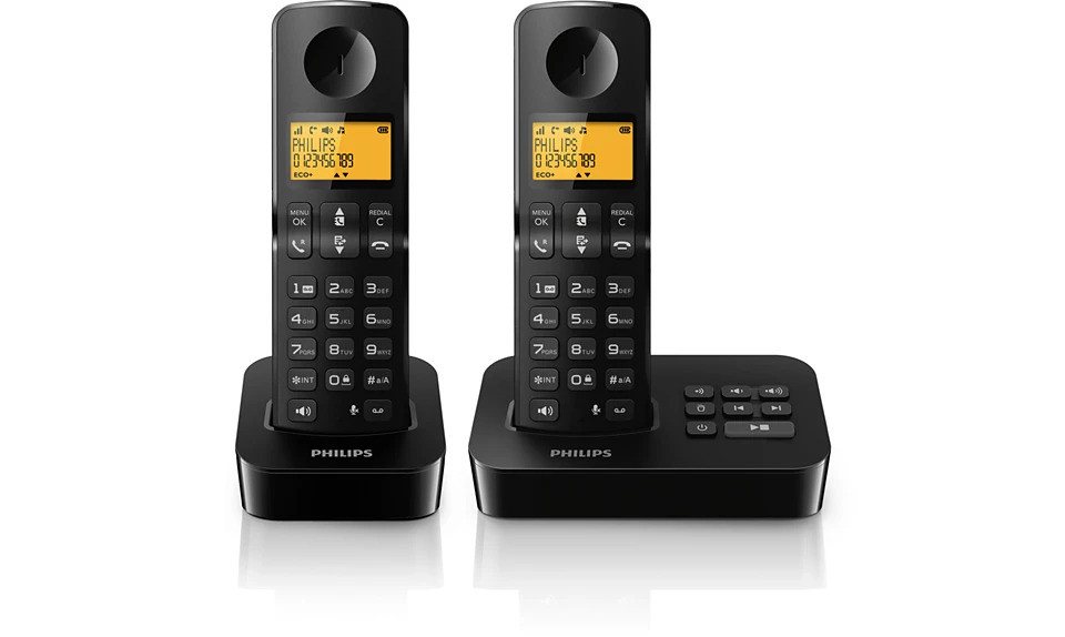 Philips Philips Festnetztelefon D2652B/01 Dual Mit Anrufbeantworter Kurzwahl 1 DECT-Telefon von Philips