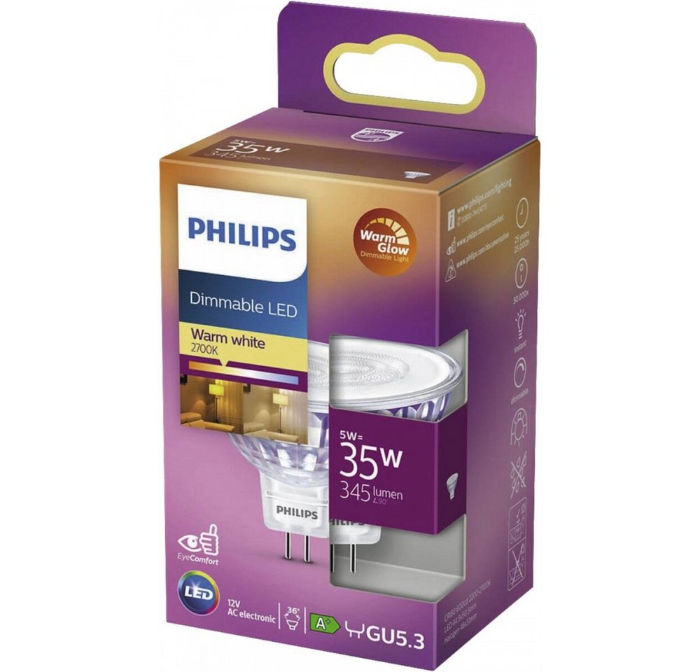 Philips Philips LED 35W GU5.3 WW 12V Lichtquelle Elektro-Kabel, GU5.3, Dimmbare GU5.3 Sockel Philips Philips LED 35W GU5.3 WW 12V Lichtquelle Elektro-Kabel, GU5.3, Dimmbare GU5.3 Sockel von Philips