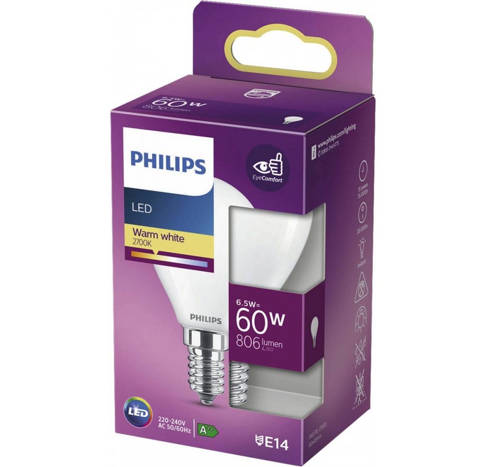 Philips Philips LED Classic 60W E14 Warmweiß P45 Lichtquelle. Elektro-Kabel, E14, Energieeffizienzklasse A++ Philips Philips LED Classic 60W E14 Warmweiß P45 Lichtquelle. Elektro-Kabel, E14, Energieeffizienzklasse A++ von Philips
