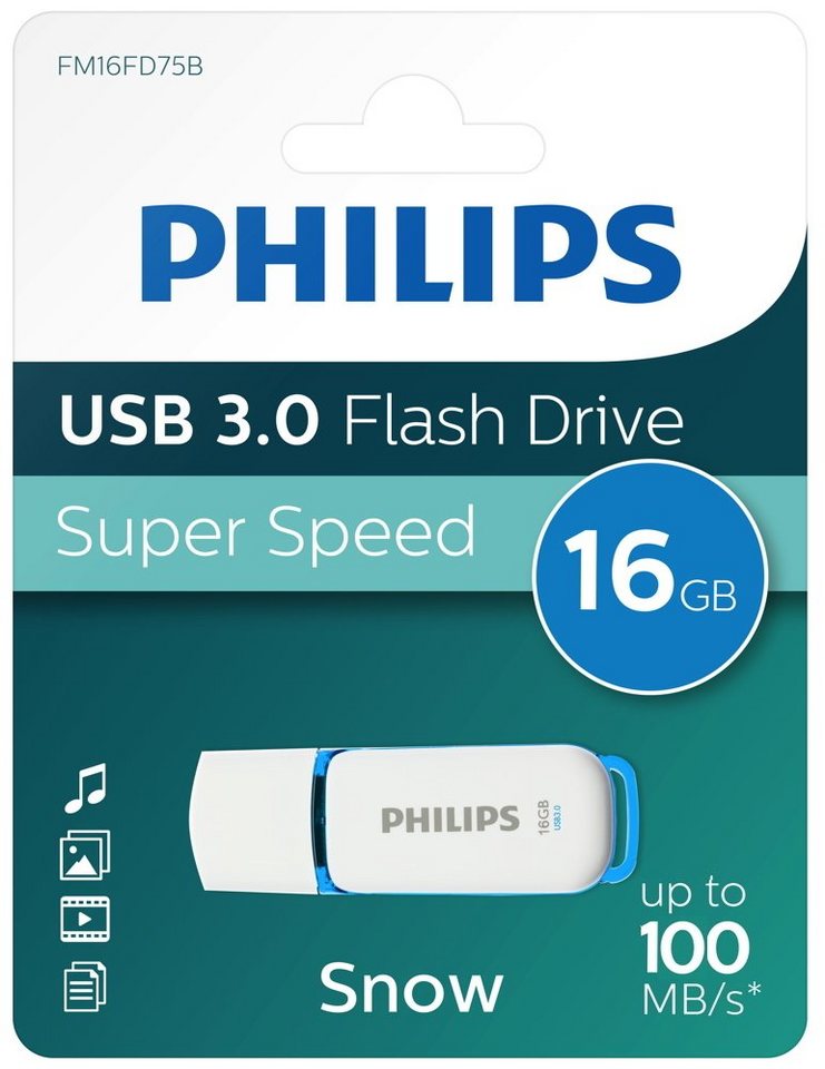 Philips Philips USB Stick 16GB Speicherstick Snow weiß USB 3.0 USB-Stick von Philips