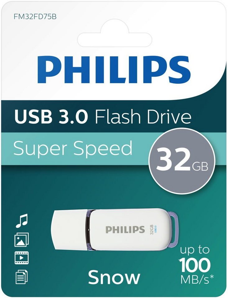 Philips Philips USB Stick 32GB Speicherstick Snow weiß USB 3.0 USB-Stick von Philips