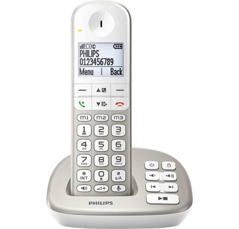 Philips Philips XL4951S/38 DECT/GAP Schnurloses Telefon analog Anrufbeantwort Schnurloses DECT-Telefon von Philips