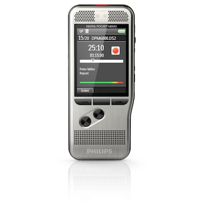 Philips Pocket Memo DPM6000 Digitales Diktiergerät mit 2Mic-Stereoaufnahme von Philips