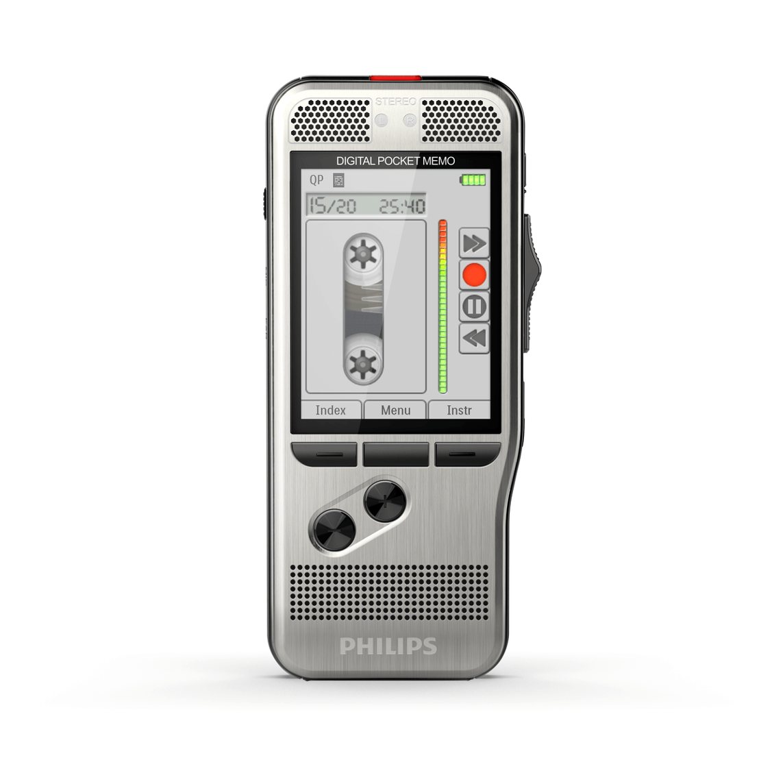 Philips PocketMemo DPM7200 Digitales Diktiergerät (Edelstahl-Gehäuse, Schiebeschalter, SpeechExec Software) von Philips