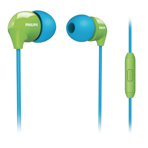 Philips SHE3575BG/10 InEar-Kopfhörer / Headset (für Blackberry, HTC, iPhone, LG, Motorola, Palm, Nokia, Sony Ericsson, Samsung) grün/blau von Philips
