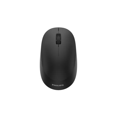 Philips SPK7307 kabellose Maus - 1600 DPI, 2.4GHz, geräuschearmes Klickerlebnis, Ergonomie für Links- und Rechtshänder, schwarz von Philips