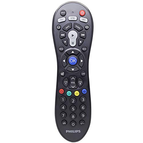Philips SRP3013/10 Universal-Fernbedienung, 3 in 1, einfach und praktisch, große Tasten, Konfiguration geht schnell, schwarz Philips SRP3013/10 Universal-Fernbedienung, 3 in 1, einfach und praktisch, große Tasten, Konfiguration geht schnell, schwarz von Philips