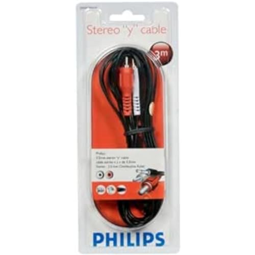 Philips SWA 2520 W/10 Stereo Audio Kabel (2x Cinch Stecker-3.5 mm Klinke) 3,0 m rot/weiß von Philips