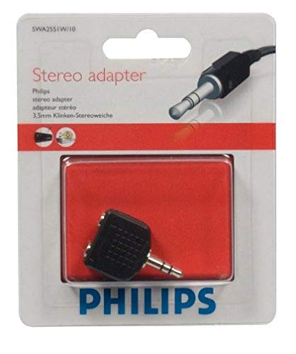 Philips SWA 2551 W/10 Stereo-Y-Adapter (2x 3,5 mm Buchse-1x 3,5 mm Stecker) schwarz von Philips