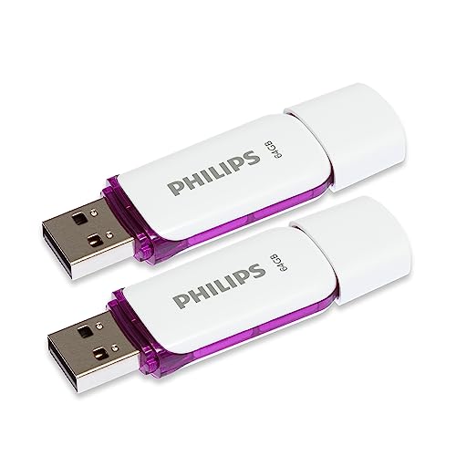 Philips Snow Edition 2.0 USB-Flash-Laufwerk 2X 64GB für PC, Laptop, Computer Data Storage, Lesegeschwindigkeit bis zu 25MB/s von Philips